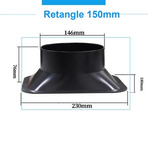 100-150mm 긴 플랜지 덕트 팬 호스 커넥터 주방 후드 인공 호흡기 파이프 용 공기 환기 어댑터 배기구 연결, 1개