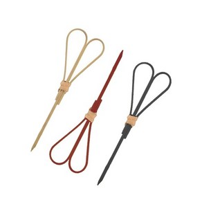 [100개입] 하트 모양 대나무 가니쉬 픽 12cm 3색 택1 칵테일픽 가니쉬용품 이쑤시개 과일픽, 연갈색(100개입), 1개