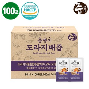 즙쟁이 도라지배즙 100포 실속형 배도라지, 80ml, 100개