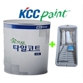 kcc 화장실 타일 페인트 풀세트 ( 무독성 화장실 주방 타일 페인트) 회색 화이트 0.9l, 1개, 900ml