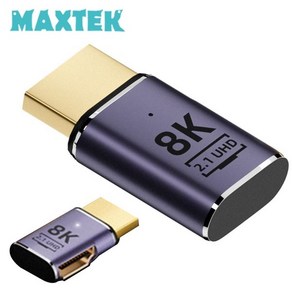 [MAXTEK] HDMI 2.1 to HDMI 2.1 M/F 연장젠더 우향 90도 꺽임 [MT406], 1개