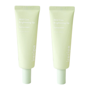 [정품] 정품 아이레시피 마일드 시카 브라이트닝 업 선크림 50ml 무기자차선크림 톤업선크림 썬크림무기자차, 2개