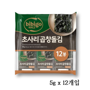 CJ비비고 초사리 곱창돌김(식탁) (5G*12봉), 12개