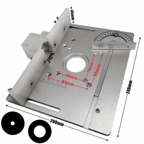 상세 페이지 참조 원형톱조기대 목공 벤치용 라우터 테이블 삽입 플레이트 w/미터 게이지 가이드 알루미늄 프로파일 울타리 슬라이딩 브래킷 02 Set B