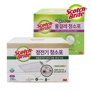 3M 스카치브라이트 물걸레청소포 더블액션 표준형 60매+정전기청소포 표준형 150매, 1세트