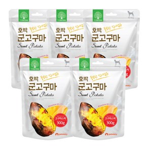 강아지 고구마 간식 부드러운 고구마 말랭이, 5개, 300g, 군고구마 스틱