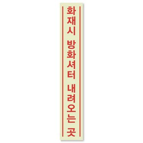 방화셔터 내려오는곳 축광 야광 안전스티커 미끄럼방지, 축광스티커 50x300mm, 1개