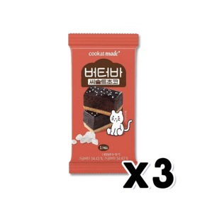 쿠캣 씨솔트초코버터바 디저트간식90g x 3개, 90g