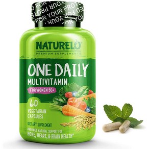 (미국직배송) 내츄렐로 남성 여성 실버 천연비타민 원 데일리 NATURELO One Daily Multivitamin fo Men Women 50+, 1개, 60정