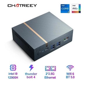 고사양미니PC Chateey IT12 미니 PC 인텔 코어 i7 1360P i9 13900H 게임용 데스크탑 컴퓨터 2x2.5G 이더넷 PCIe 4.0 와이파이 6 썬더볼트 4, 16G RAM 512GB SSD, EU, i5 1340P DDR5, 16GB