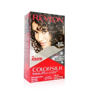 Revlon ColoSilk Hai Colo fo Women 다크 브라운 케라틴 인리치드 3D 컬러젤 기술로 자연스럽고 오래 지속되는 컬러  5분 안에 100% 회색, 1개, Dak Bown