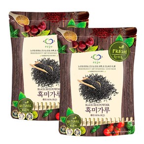 푸른들판 국산 흑미 분말 가루 흑미쌀 100%, 500g, 2개