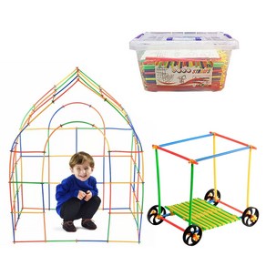 [타이니월드] 빨대블록 500PCS+바퀴+커넥터, 단품, 1개