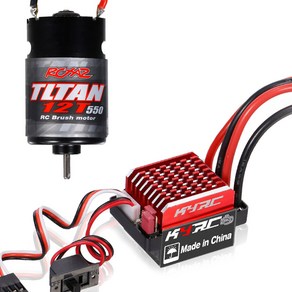 NEEBRC 550 브러시 모터 60A/360A ESC 브러시 전기 속도 컨트롤러 RC 레이싱 카 트럭 Taxxas 1/10 SLASH용 6V/2A, 12T with 60A ESC, 1개