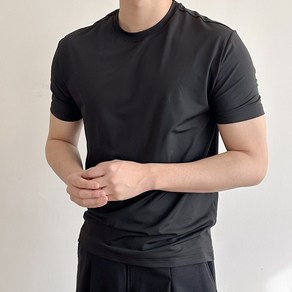 머슬핏 에어테크 빅사이즈 어께 넓어보이는 구김없는 데일리 헬스 운동 무지 반팔티 (M~2XL)