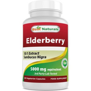 베스트네츄럴 Elderberry 엘더베리 삼부커스 5000mg 120정