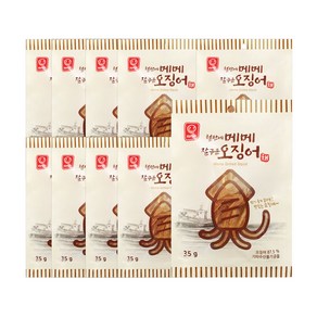 철판에 메메 잘구운 오징어채 35gx10개, 10개