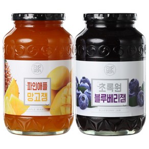 초록원 파인애플망고잼 1kg x 블루베리잼 1kg, 2개