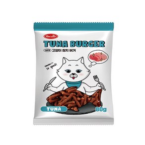 바우와우 캣 고양이간식 국내산 생육간식 헤어볼케어 참치고양이버거 80g x 10개입 800g, 10개