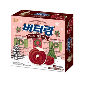 해태 버터링 딥 레드벨벳 쿠키 155g x 3개, 없음