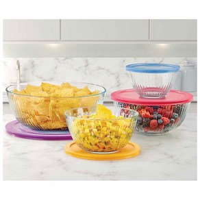 파이렉스 8피스 글라스 유리 믹싱볼 세트 / Pyrex 8-piece Glass Sculpted Mixing Bowl Set