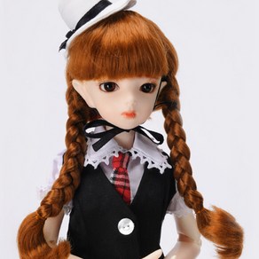 돌모아 구체관절인형 가발 MSD 42cm 양갈래 땋은머리 캐롯 주황색 (7-8) Ann Hair Style Wig (Carrot)