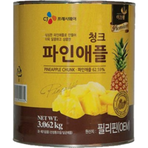 파인애플 깍뚝 청크 캔 통조림 대용량 업소용 3KG, 5개