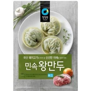 정원이샵 간편식 청정원 민속 왕만두 770g 감칠맛 쏘울푸드 홈캉스 완내스, 1개