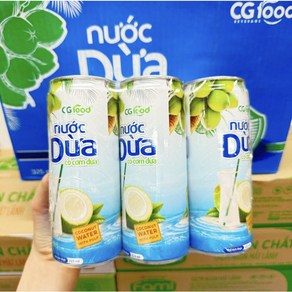 CG COCONUT WATER 베트남 음료 CG 코코넛 워터 코코넛 주스 펄프 코코넛 워터, 325ml, 6개