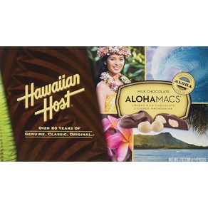 [해외직구] Hawaiian Host Aloha Macs 밀크 초콜릿 마카다미아 너트 (170g(6온스) 박스 12개) (1박스), 7 Ounce (Pack of 1)