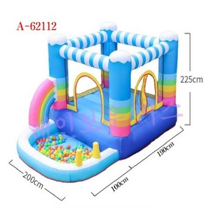 [레인보우키즈]에어바운스 가정용 실내미끄럼틀 방방이 A-62112, 1개