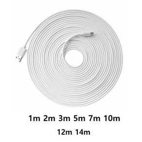 마이크로5핀 롱 화이트 충전전용 1m 2m 3m 5m 7m 10m 12m 14m CCTV 캠 홈캠, 마이크로5핀 1m 화이트, 1개