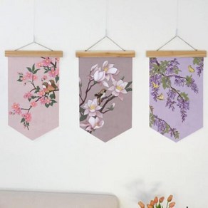 아트박스/꾸밈 dc280-우드페넌트_40CmX62Cm_동양풍꽃일러스트2, 3.등나무