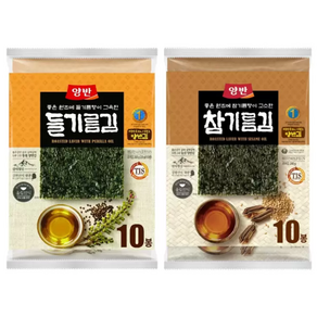 동원 양반 들기름 + 참기름 전장김 20g x 20봉 세트, 1세트