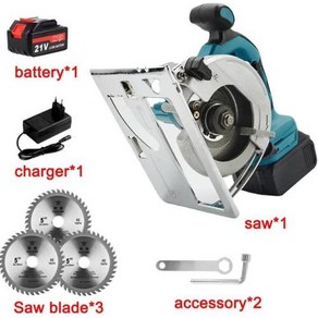 플랜지쏘 Bushless 5inch 125mm Mini Electic Cicula Saw Codless 045° Adjustbale Woodwoking Powe Ga, 1) 1saw 1battey, 1개