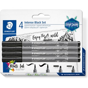 STAEDTLER 37 BK4-1피그먼트 아트펜 블랙 4종 혼합 세트 Black