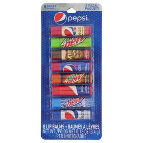 Taste Beauty Pepsi 8 Pack Lip Balm (Pepsi Cherry V 테이스트 뷰티 펩시 8팩 립밤(펩시 체리 바닐라 마운틴 듀 머그 펩시 와일드 체리