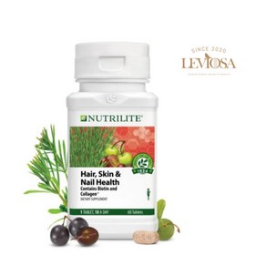 미국 암웨이 뉴트리라이트 헤어 스킨 네일 콜라겐 비오틴 60정 2개월분 Nutilite Hai Skin & Nail Health, 1개