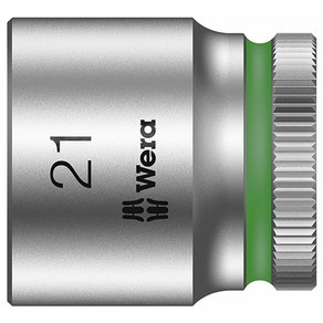 WERA 베라 수공구 8790 HMB 3/8인치 21mm(003566) ZYKLOP 소켓 낱개 미리타입, 1개