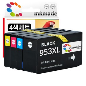 HP955XL HP952 HP953 HP954 호환 잉크 Officejet Po 7740 8710 7720 8210 8720 8730 7730, 95 3XL 호환 4색세트, 1개