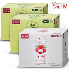 쉐프엠 젤리블리 3종1박스씩 총 60입/샤인머스켓/애플망고/리치, 1.2kg, 3박스, 06_샤인머스켓 2박스+리치1박스 총60입