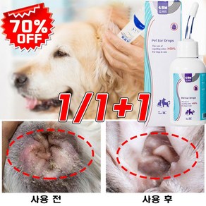 고양이 강아지 귀세정제 귀염증 외이염 귓병예방 귀 상처 귀 냄새 귀청소 귀진드기 자극완화, 1개, 120ml