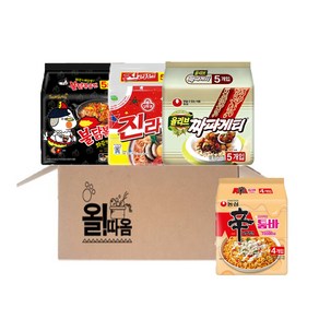 올따옴 라면세트 삼양 불닭볶음면 멀티 +진라면 매운맛 멀티 +농심 신라면 툼바 멀티 +짜파게티 멀티, 1세트