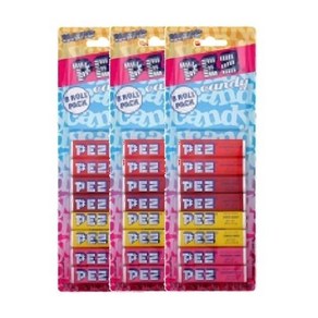 Pez Candy Refill 8Pk Assoted Fuit 2.31 oz (3 Pack) Pez Candy 리필 8팩 과일 모듬 2.31온스(3팩), 1개, 65g