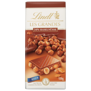 Lindt 린트 레스 그란데 초콜릿 헤이즐넛 밀크, 150g, 1개