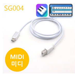 선진 심플리피아노 C타입 to USB B 미디 MIDI 케이블 화이트 1m, SG004