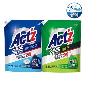 액츠 세탁세제 퍼펙트 2.2L 리필 x 4개, 베이킹소다