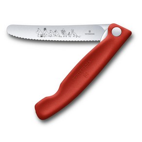 VICTORINOX 11cm (빅토리녹스) 피크닉 나이프 무민 더 무민스 레드 폴딩 펄링, 1개