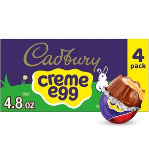 CADBURY CREME EGG 밀크 초콜릿 및 퐁당 부활절 캔디 박스 34g(1.2oz) (4개), CADBURY CREME EGG 밀크 초콜릿 및 퐁당,, 34g, 4개