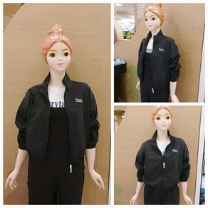 [소이주니어]논현점 24년여름신상 ** 얇고 시원한소재 ** 크롭 심플 쿨 와샤 반목 점퍼 ** 마네킹 키 155 11호 착용 **